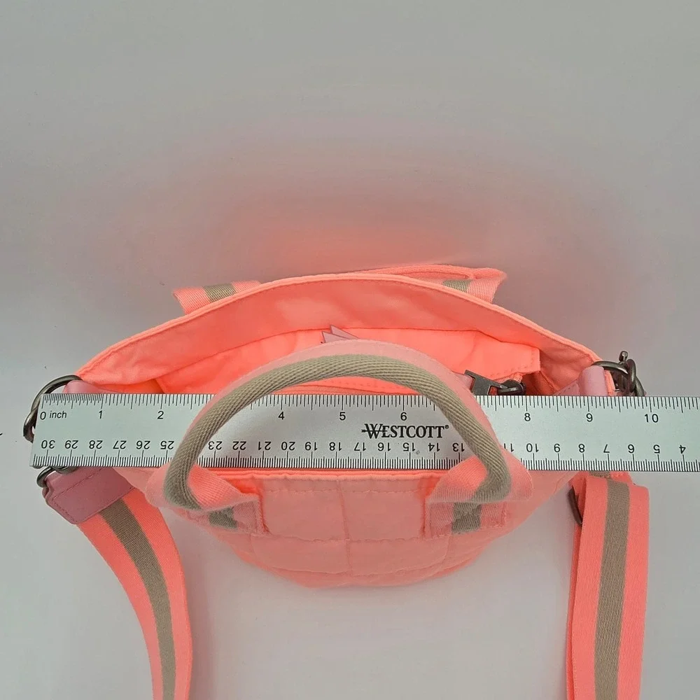 Universal Thread Quilted Bucket‎ Bag Coral Pink Top Handle Crossbody Strap